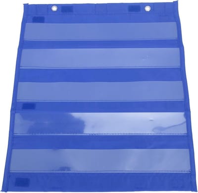 Transparante Magnetische Zakkaart met 5 Rijen voor Klaslokaal, Ideaal Onderwijs Hulpmiddel voor Docenten en Leerlingen, Duurzaam Nylon Materiaal (Blauw)