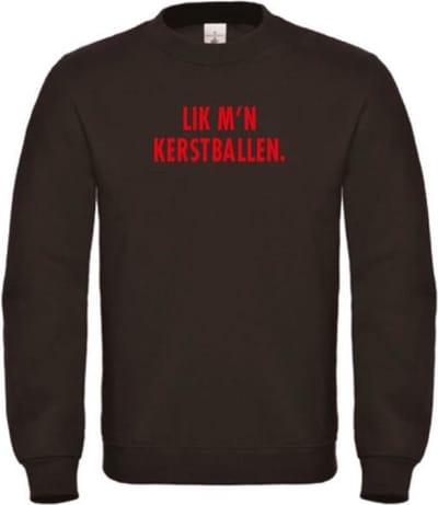 Foute kersttrui zwart L - Lik m'n kerstballen - Rood glitter - soBAD. | Kersttrui soBAD. | kerstsweaters volwassenen | kerst hoodie volwassenen | Kerst outfit | Foute kerst truien