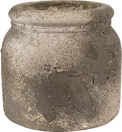 Clayre & Eef Bloempot Ø 17x16 cm Grijs Beige Terracotta