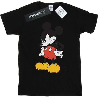 Disney Jongens Mickey Mouse Boos Neerkijkend T-shirt (Zwart)