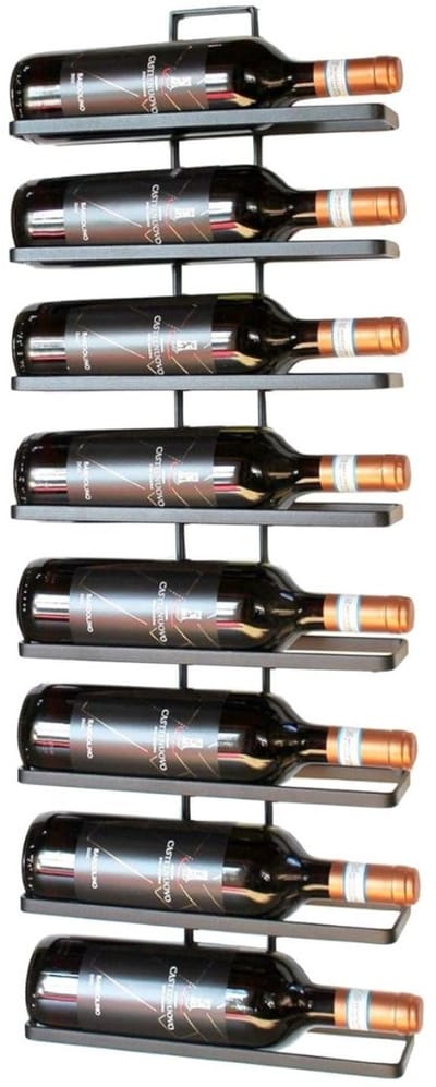 Zylo®Wijnrek Muur - Wijnrek - Hangend - 4 Wijn Willekeurig Uitbreidbaar Set 2 Flessenstandaard - 29x41x8cm - Zwart