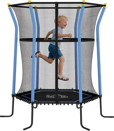 Veilige Kindertrampoline met Veiligheidsnet Ø 1,63m - Springplezier voor Binnen en Buiten
