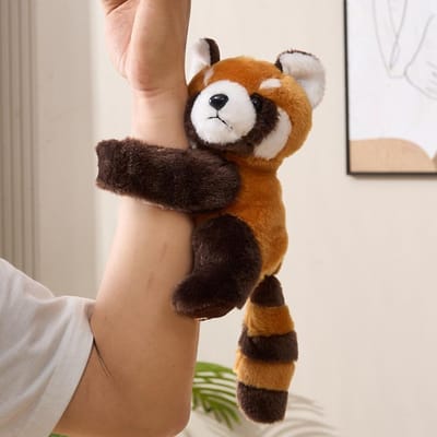 Bosdier Dier Klappende Polsband Koala Tijger Armband Knuffel Klap Snap Wikkel Pluche Speelgoed Konijn Luipaard Pluche Handring brown