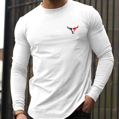 T-shirt Homme Coton 100% Pur Manches Longues Col Rond Imprimé Lettres Californie Décontracté Polyvalent Printemps et Automne 2XL white