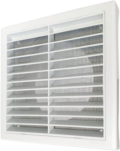 Wandrooster 5 Inch - Ventilatiekap Afzuiging - Luchtcirculatie Verbeteren - Geïntegreerd Insectengaas - 125mm Diameter - Wit