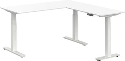 Elektrisch verstelbare zit-sta hoek opstelling Teez breed 180CM diep 160CM bladkleur Beuken framekleur Zwart (RAL9005) | NEN-EN527|TÜV Rheinland | Links