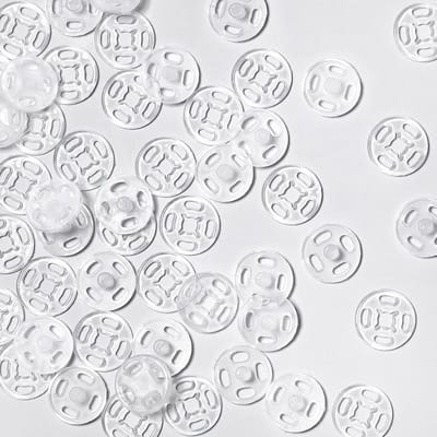 Transparante plastic naaipatches voor kleding, 40 paar onzichtbare sluitingen