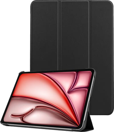 Hoes - Geschikt voor Apple iPad Air (2024/2025/2026) - 11 inch - Dun & Stevig - Trifold Bookcase - Hard Cover - Hardcover Book Case - Tablet Hoesje - Zwart