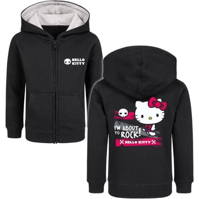 Hello Kitty - Anime Kinder vesten voor kinderen - Metal-Kids - I'm about to Rock - voor Kinderen - zwart