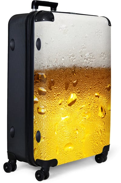 NoBoringSuitcases.com® - Koffer groot - Reiskoffer lichtgewicht - Bier - Print - Alcohol - Rolkoffer met 4 wielen - Grote trolley XL - 98 liter bagage