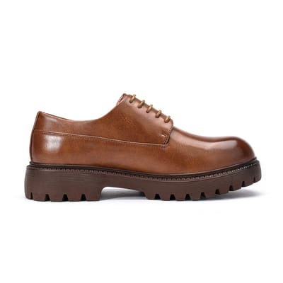 ALLTHEMEN Heren Ronde Neus Derby Veterschoenen - 40
