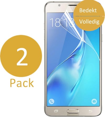 2x Screenprotector geschikt voor Samsung Galaxy J5 (2016) - Glas PET Folie Screenprotector Transparant 0.2mm 9H (Full Screen Protector)