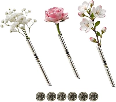 Broche voor bloemen - Bloemenhouder Pin - Decoratief Dragen - Roestvrij Staal - 3 stuks - Zilverkleurig