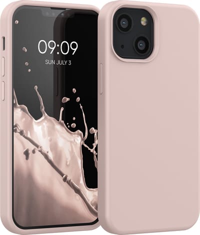 kwmobile telefoonhoesje geschikt voor Apple iPhone 13 mini - Hoesje met siliconen coating - Smartphone case in kokosmelk