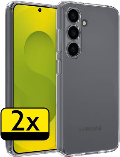 Hoesje - 2 Stuks - Geschikt voor Samsung Galaxy S25 FE - Sterk & Shockproof - Case Siliconen - Back Cover - Telefoon Hoes - Telefoonhoesjes - Transparant