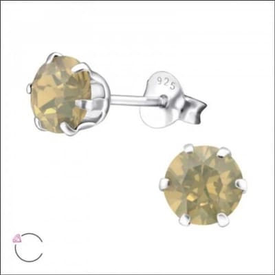 Aramat Jewels | Oorbellen | Zilveren Oorbellen met 6mm Opaal Zand | | | | | | | Verkleurd niet
