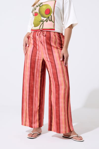 Limited Collection Rode Gestreepte Broek Met Wijde Pijpen Size 42