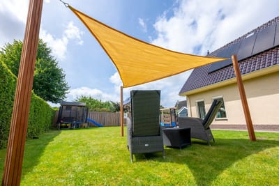 Wovar Schaduwdoek Driehoek 400 x 400 x 400 cm Zand | 320gr/m2 | Premium Schaduwdoeken | Schaduwdoek Driehoek