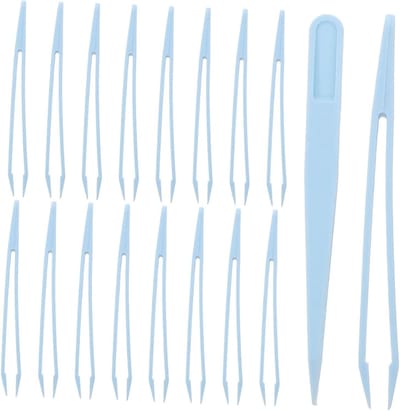 Plastic Pincetten - Knutsel Pincet - Kralen Sorteren - Rechte Punt - 30 Stuks - Hemelsblauw