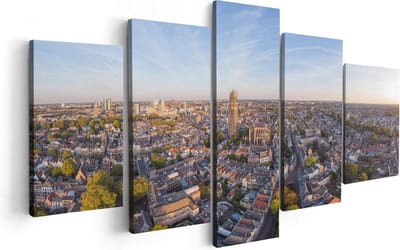 Artaza Canvas Schilderij Vijfluik Utrecht Vanuit De Lucht - 100x50 - Foto Op Canvas - Canvas Print