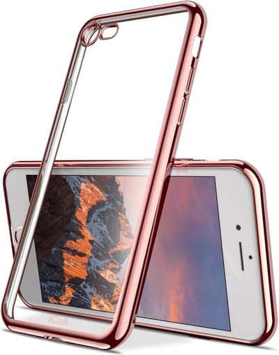Hoesje Transparant geschikt voor Apple iPhone 7 - Roze Goud Siliconen TPU Hoesje Case