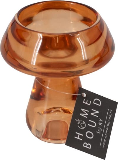 Glazen waxine- en kaarsenstandaard sandstone
