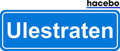 Hacebo - Plaatsnaam Sticker - 29x10 CM - Ulestraten sticker - Verkeersborden sticker - grappige cadeaus - Ulestraten