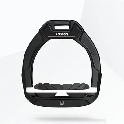 Veiligheidsstijgbeugels Paardrijden Hellend Grip Zwart/Wit/Zwart Kind Flex-On Safe-On