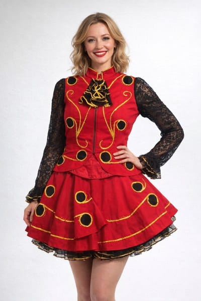 Carnavals set Samba Volwassenen Vrouwen Zwart / Rood Glitter and Glamour Maat 32