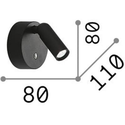 IDEAL LUX LED wandspot op accu Bean, wit, breedte 8 cm