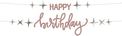 Folat - Letterslinger Set - HAPPY birthday Crème Rose (1 meter)