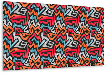 Tulup PVC Wandpaneel - Abstracte Graffiti Vinyl Wandpaneel - 100 cm x 50 cm - Veelkleurig Vinyl Wandbekleding - 1 stuk - Wandpaneel Zelfklevend - Geometrisch Muurpaneel - Vinyl Wandpaneel - Plaktegels Keuken en Badkamer