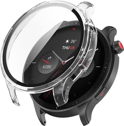 Beschermende watch case - hoesje - geschikt voor Amazfit GTR 4/GTR 4 Pro - transparant