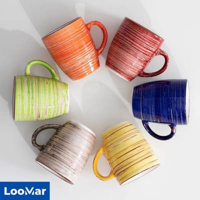 LooMar Luxe Mokken set van 6 - Koffiekopjes - Koffiebekers - Porselein - Serviesset - Meerdere Kleuren