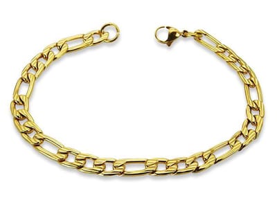 Amanto Armband Fikret Goldy - 316L Staal - Figaroschakel - 6mm - 20cm