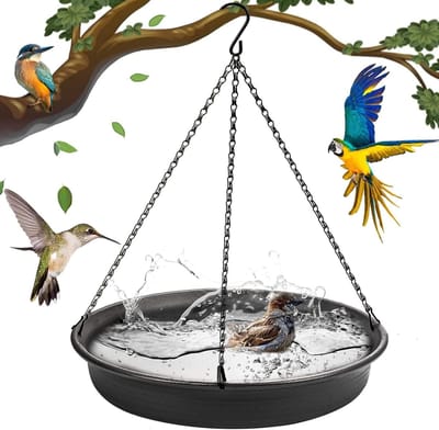 Hangend vogelbad & hangende voederbak – Tuinvogelbad-schaal - voederplateau voor wilde dieren - waterkom voor buiten - tuin- en terrasdecoratie