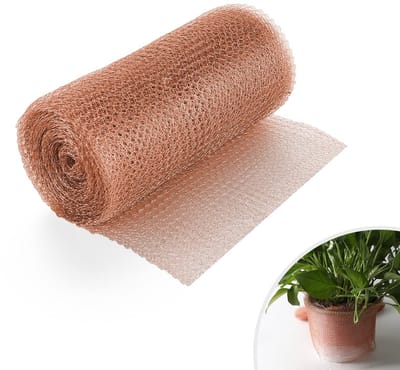 Allecto - Koperen gaas - Flexibel beschermnet - 12.5cm x 6m - Tegen knaagdieren en slakken - Tuinplant bescherming - Koperkleurig