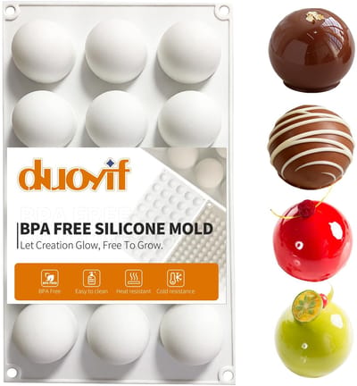Dailygoods- Chocoladevorm Hoogwaardige Siliconen - Bakvorm Bol Ø42mm - Dome Mousse Taartbol - Herbruikbaar - Temperatuurbestendig - Eenvoudig Schoon te Maken