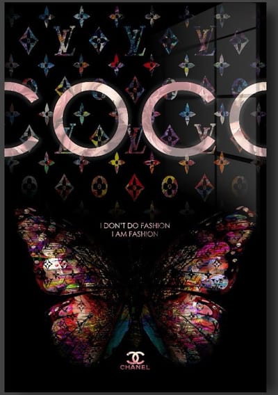 COCO CHANEL LV SCHILDERIJ OP PLEXIGLAS 60/90CM