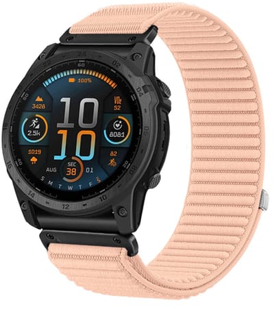 Strap-it Nylon bandje geschikt voor Garmin Fenix 9 (43mm) / 9 Pro (43mm) 8 - 43mm / Fenix 7s (Pro - Solar - Sapphire Solar) / Fenix 6s (Pro - Sapphire) / Fenix 5s (Plus - Sapphire) / Epix Pro (Gen 2) 42mm / Instinct 2s - E - Roze