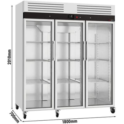 GGM Gastro Kühlschrank Edelstahl ECO - 1350 Liter - mit 3 Glastüren
