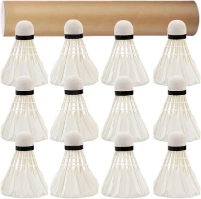 Badminton Shuttles - Trainingsballen - Sport & Spel - Robuuste Constructie - 12 Stuks - Wit