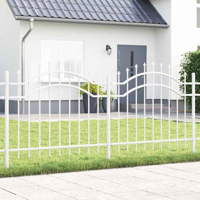 vidaXL - Tuinhek - WOERDEN - 240 - x - 140 - cm - Poedercoated - staal - Wit