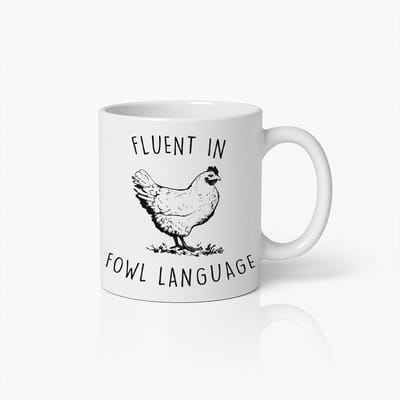 Grappige Kippenmok - "Vloeiend in Vogeltaal" - Humoristisch Cadeau voor Pluimvee Liefhebbers en Boeren