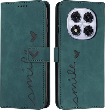 Coverup Hoesje - Geschikt voor Xiaomi Redmi Note 14 Pro 5G / Pro+ / Poco X7 Hoesje - Coverup Smile Book Case - Groen