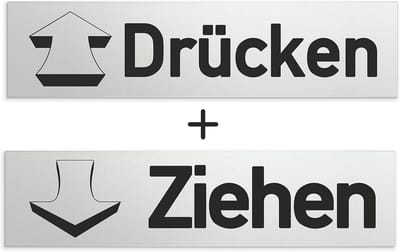 Aluminium Deurbordje Set met Druk en Trek 160 x 40 mm - Zelfklevend