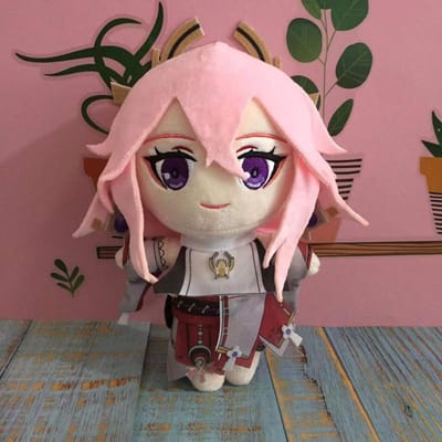 Jeu Anime Genshin Impact Peluche Poupée Jouet 20cm Yae Miko Raiden Shogun Beelzebul Mignon Doux Coussin Rempli Cadeau Enfants Cosplay 20cm white