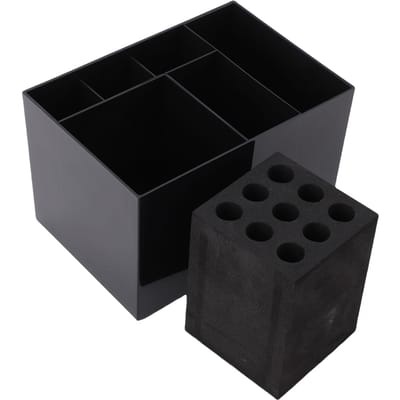 Boîte de Rangement Organisateur Ciseaux Peignes Coiffeur Salon de Coiffure Support Rangement Outils Coiffure black