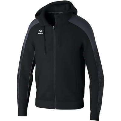 Erima Evo Star Trainingsjack Met Capuchon Kinderen - Zwart / Slate Grey | Maat: 116