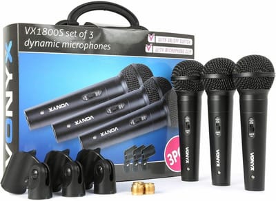 Draadloze microfoonset 3 stuks voor zang en spraak